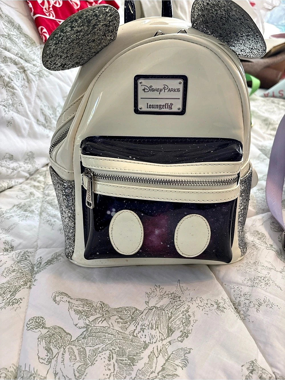 Loungefly Mickey Mouse space mountain Icon Clear Mini Backpack White & Black